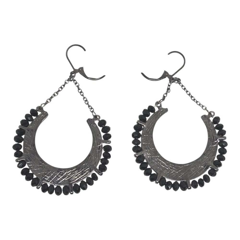 Blue Seed Bead Tassel Drop Earrings Long Fringe Statement Fashion Jewelry